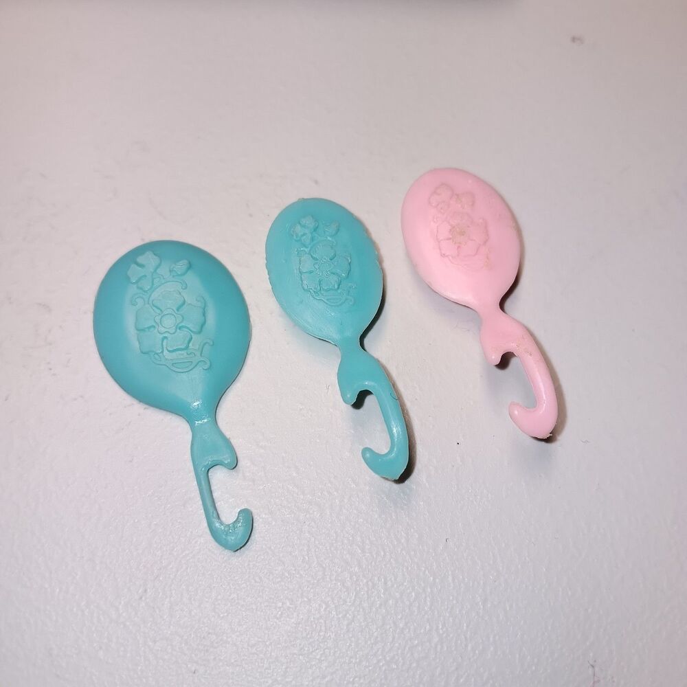 VTG Christie Beauty Secrets Barbie Doll Blue Pink Comb Brush Mirror 1979 70s Toy